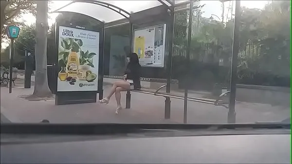 XXX bitch at a bus stop coola filmer