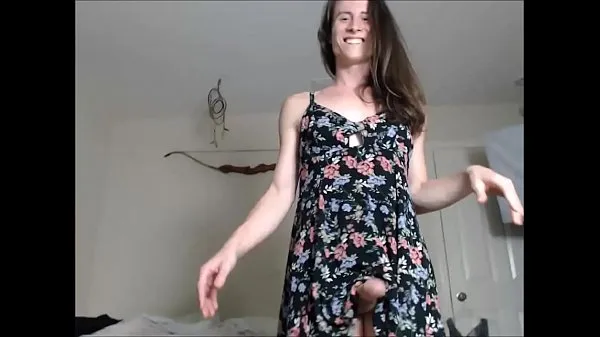 XXX Shemale in a Floral Dress Showing You Her Pretty Cock cool Movies