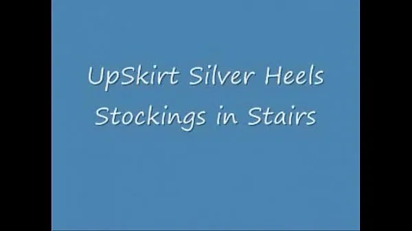 XXX UpSkirt Silver Heels Stockings in Stairs (2 cool Movies