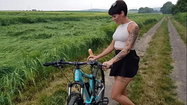 XXX Premiere! Bicycle fucked in public horny coola filmer