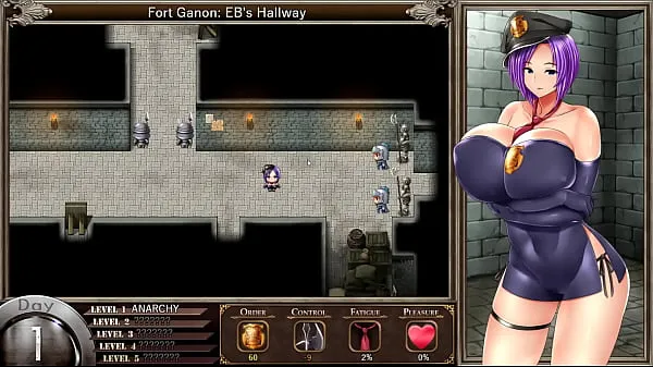 XXX Karryn's Prison [RPG Hentai game] Ep.1 The new warden help the guard to jerk off on the floor coole films