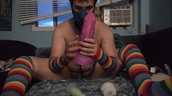 XXX I play with but 3 dildo Like a good Submissive Puppy from the smallest to the biggest seje film